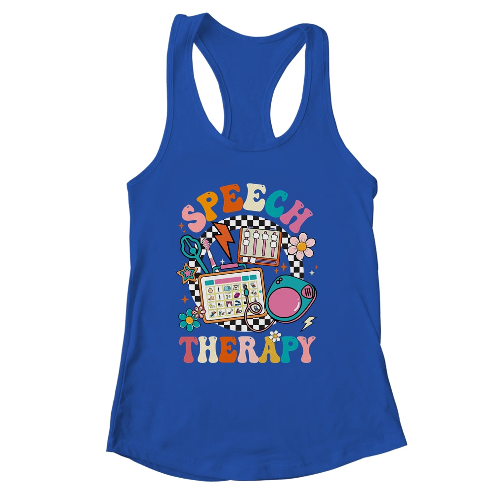 Retro Groovy Speech Therapy Language Pathologist For Women Shirt & Tank Top | siriusteestore