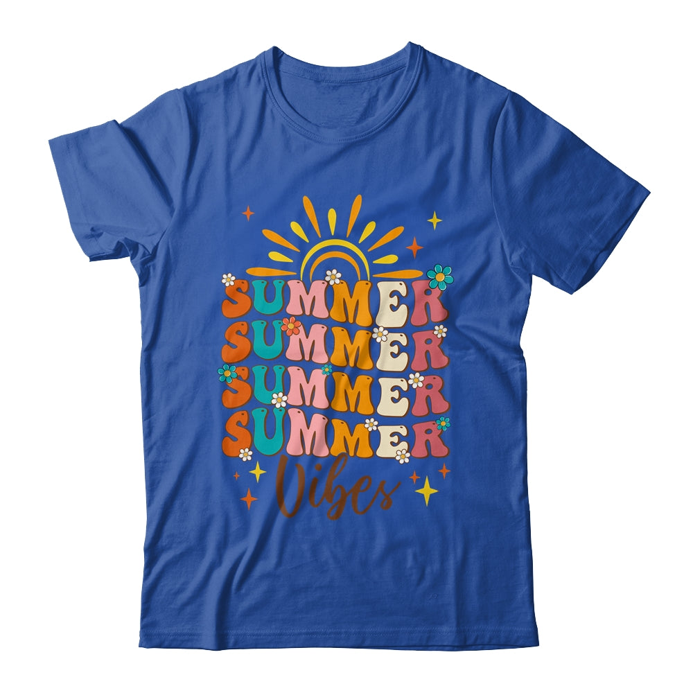 Retro Groovy Summer Vibes For Girl Women Beach Vacation Shirt & Tank Top | siriusteestore