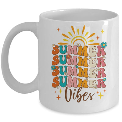 Retro Groovy Summer Vibes For Girl Women Beach Vacation Mug | siriusteestore