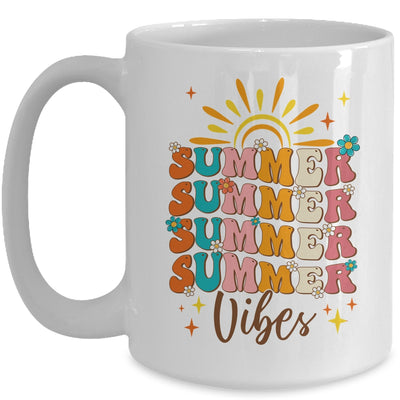 Retro Groovy Summer Vibes For Girl Women Beach Vacation Mug | siriusteestore