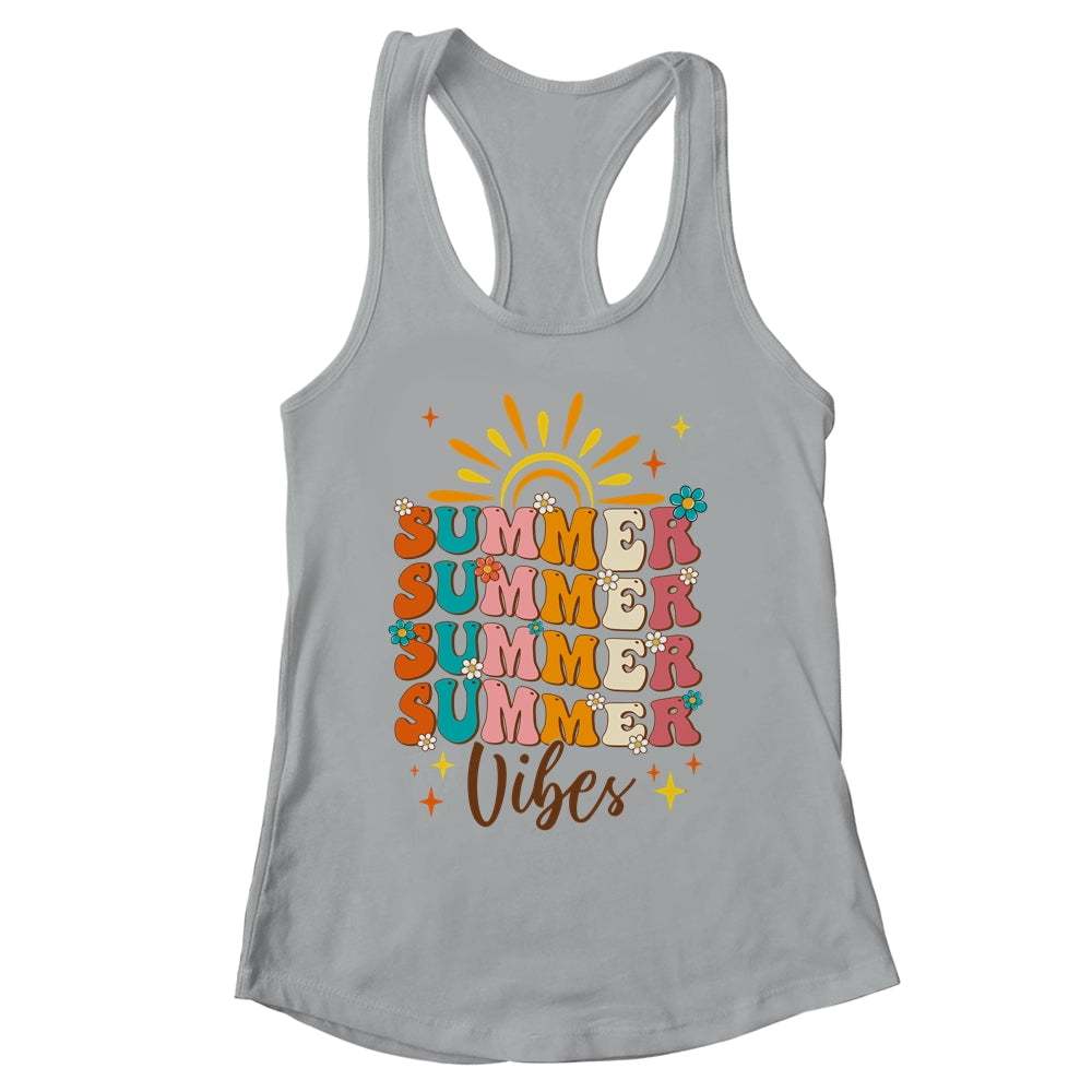 Retro Groovy Summer Vibes For Girl Women Beach Vacation Shirt & Tank Top | siriusteestore