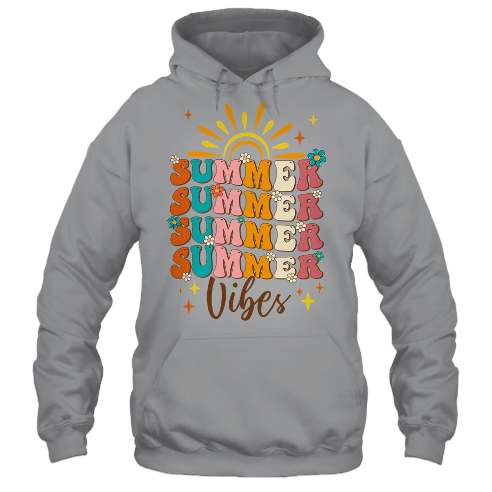 Retro Groovy Summer Vibes For Girl Women Beach Vacation Shirt & Tank Top | siriusteestore