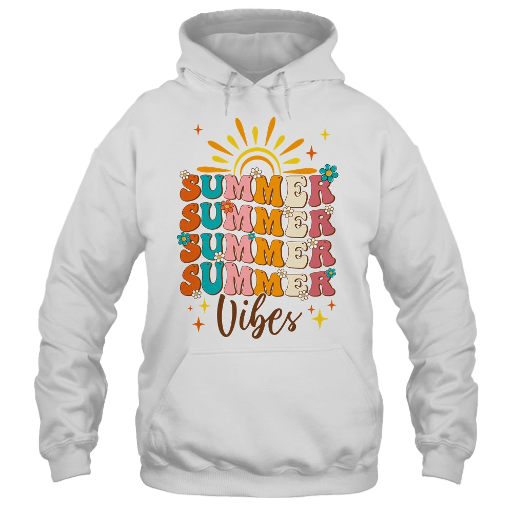 Retro Groovy Summer Vibes For Girl Women Beach Vacation Shirt & Tank Top | siriusteestore