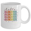 Retro Groovy Summer Women Girls Kids Hello Summer Vacation Mug | siriusteestore