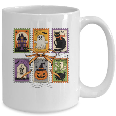 Retro Halloween Cat Ghost Girly Halloween Spooky Season Mug | siriusteestore