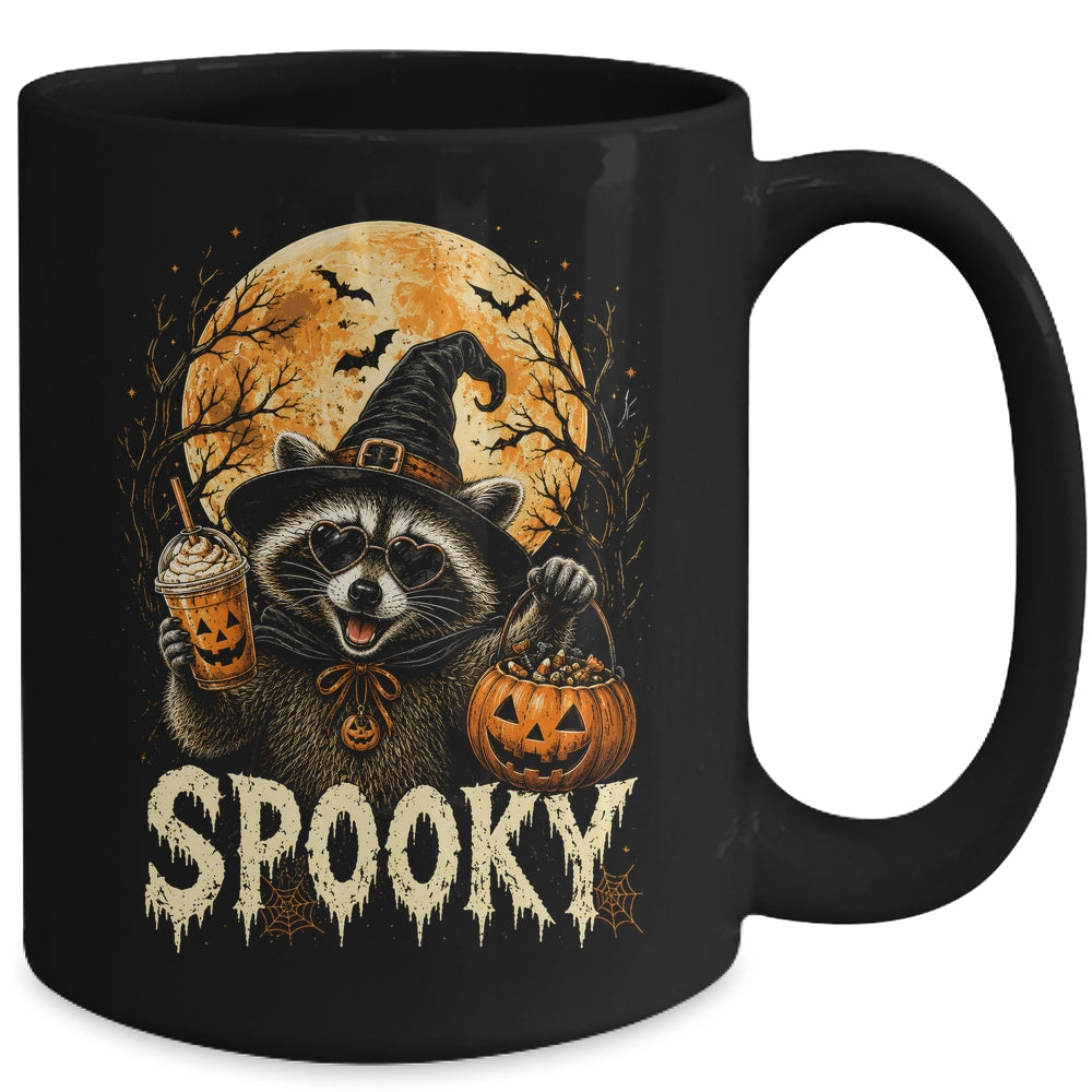 Retro Halloween Raccoon Witch Hat Funny Spooky Season Humor Mug | siriusteestore
