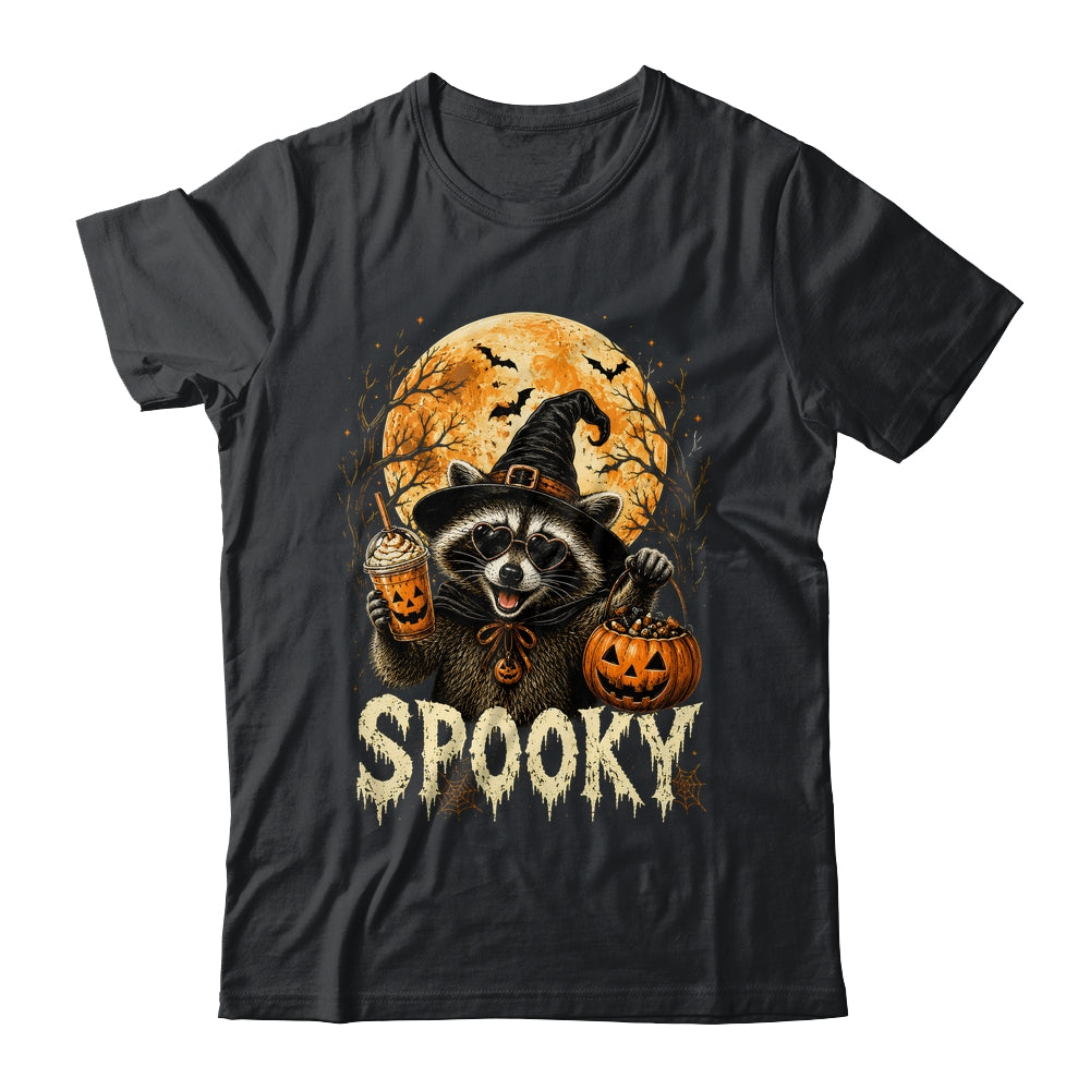 Retro Halloween Raccoon Witch Hat Funny Spooky Season Humor Shirt & Sweatshirt | siriusteestore