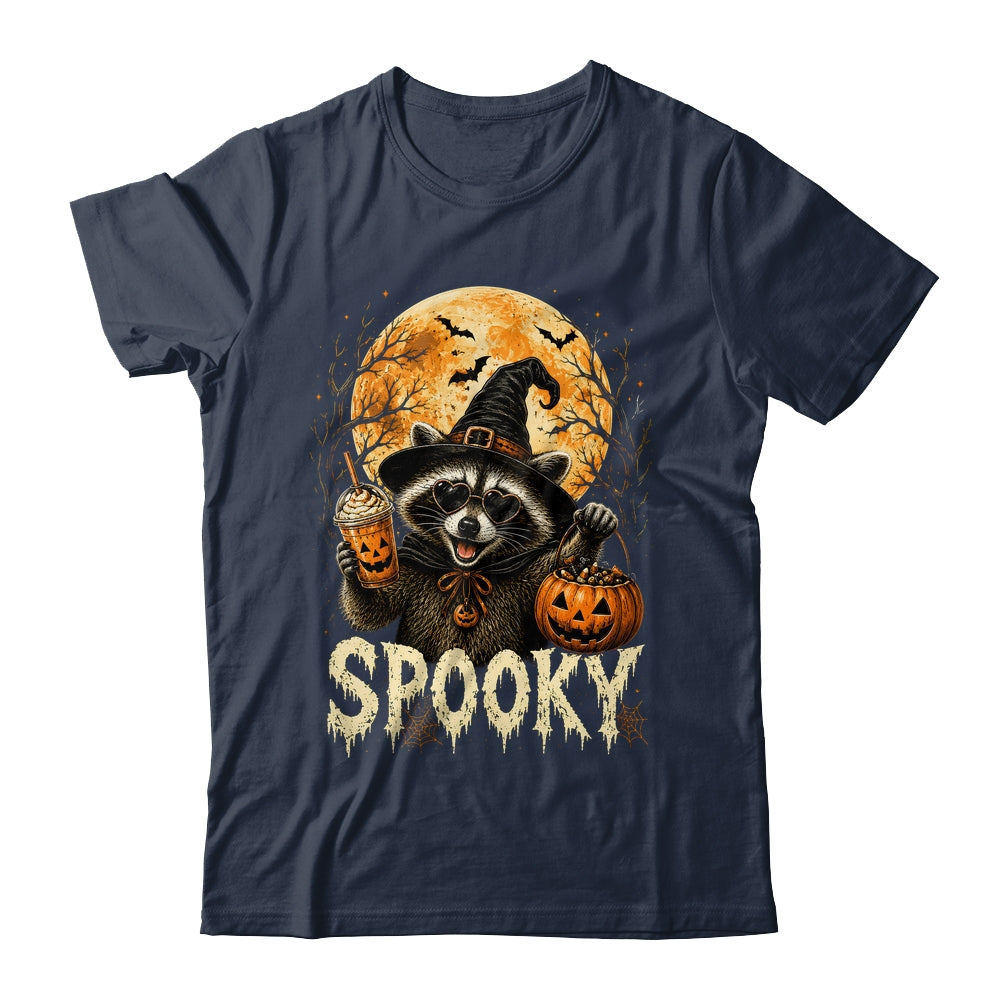 Retro Halloween Raccoon Witch Hat Funny Spooky Season Humor Shirt & Sweatshirt | siriusteestore