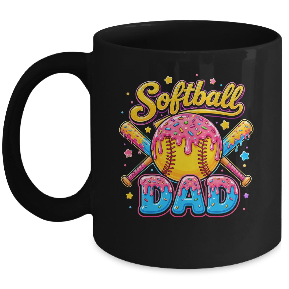 Retro Ice Cream Drip Softball Dad Game Day Dad Father'S Day Mug | siriusteestore