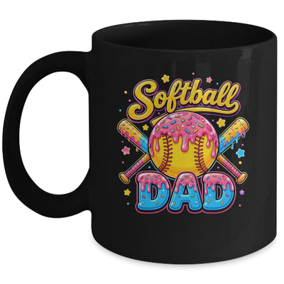 Retro Ice Cream Drip Softball Dad Game Day Dad Father'S Day Mug | siriusteestore