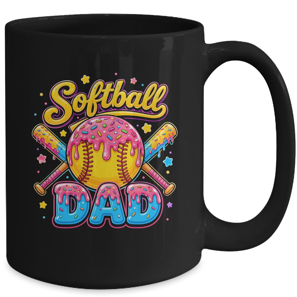Retro Ice Cream Drip Softball Dad Game Day Dad Father'S Day Mug | siriusteestore