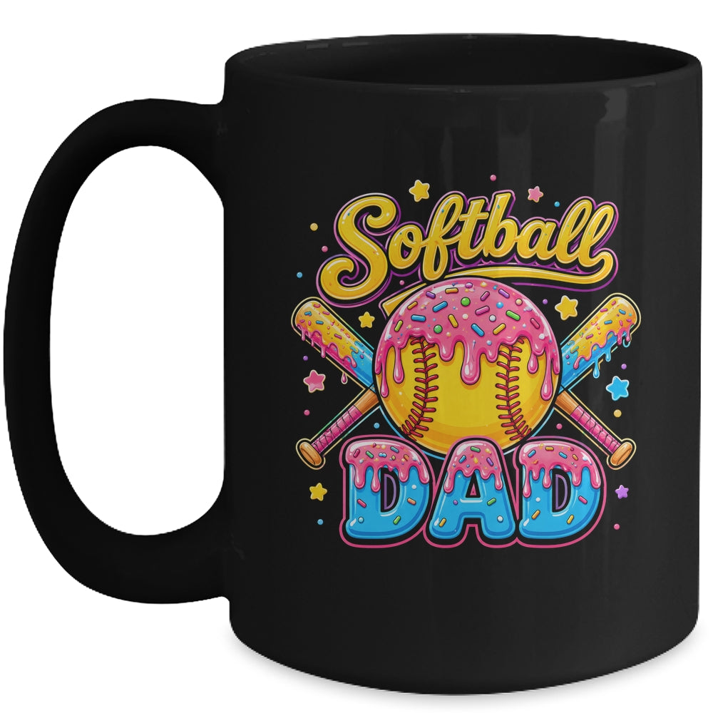 Retro Ice Cream Drip Softball Dad Game Day Dad Father'S Day Mug | siriusteestore