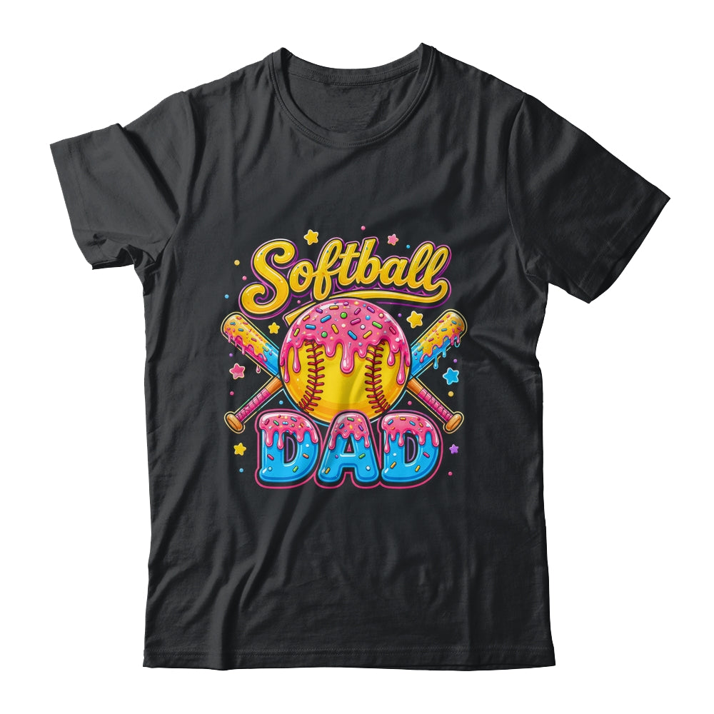 Retro Ice Cream Drip Softball Dad Game Day Dad Father'S Day Shirt & Tank Top | siriusteestore