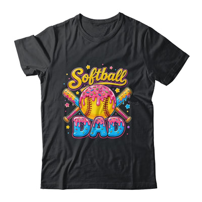 Retro Ice Cream Drip Softball Dad Game Day Dad Father'S Day Shirt & Tank Top | siriusteestore
