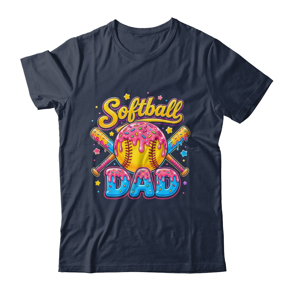 Retro Ice Cream Drip Softball Dad Game Day Dad Father'S Day Shirt & Tank Top | siriusteestore