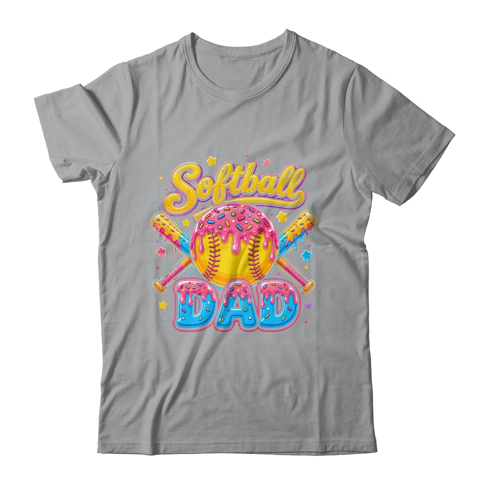 Retro Ice Cream Drip Softball Dad Game Day Dad Father'S Day Shirt & Tank Top | siriusteestore