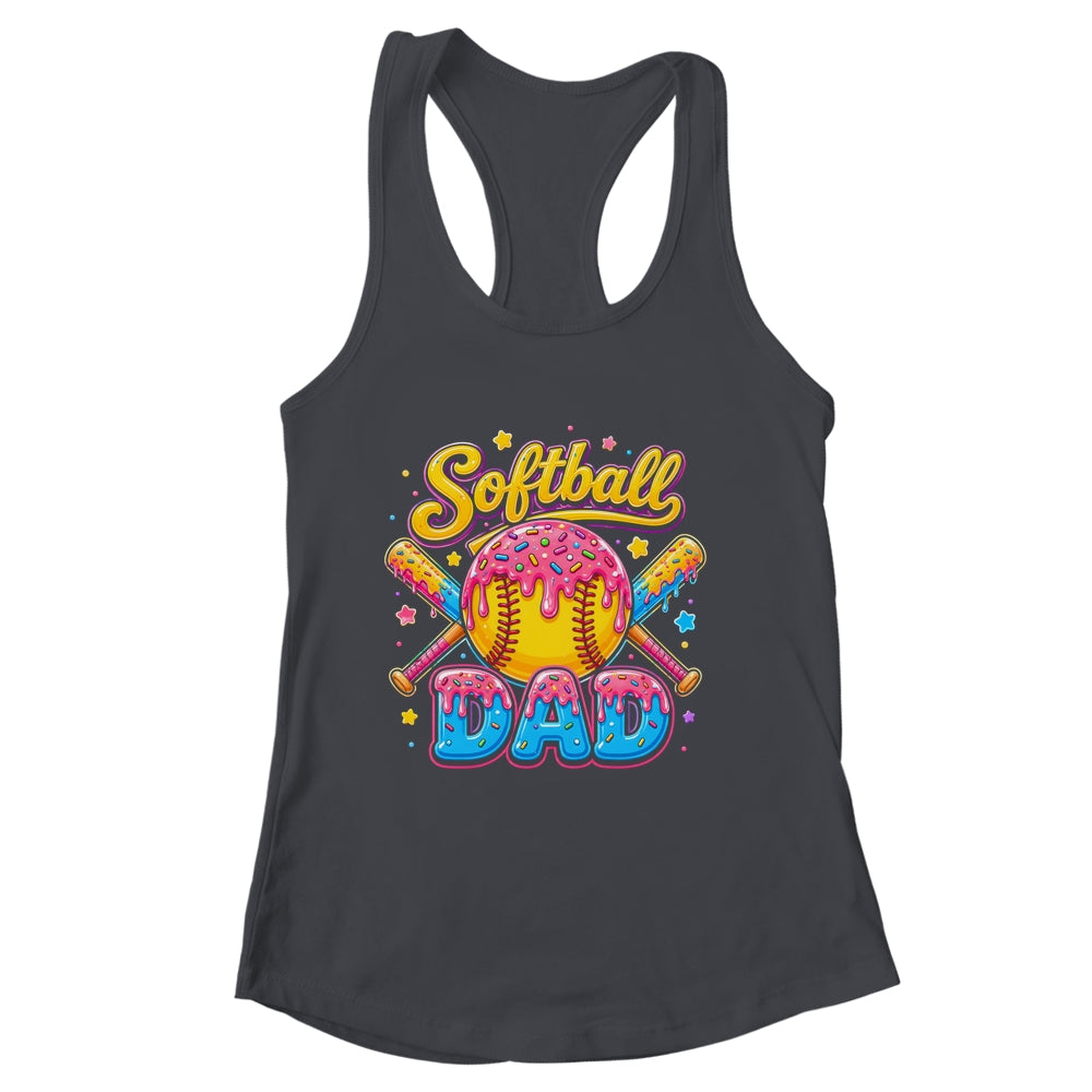 Retro Ice Cream Drip Softball Dad Game Day Dad Father'S Day Shirt & Tank Top | siriusteestore