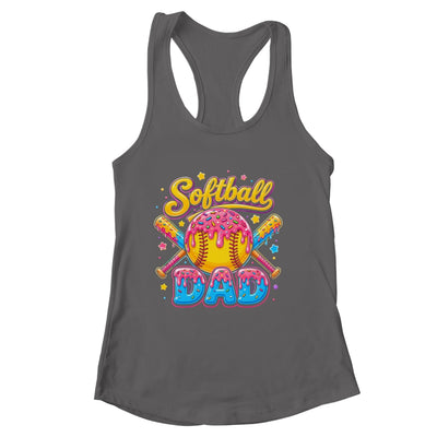 Retro Ice Cream Drip Softball Dad Game Day Dad Father'S Day Shirt & Tank Top | siriusteestore