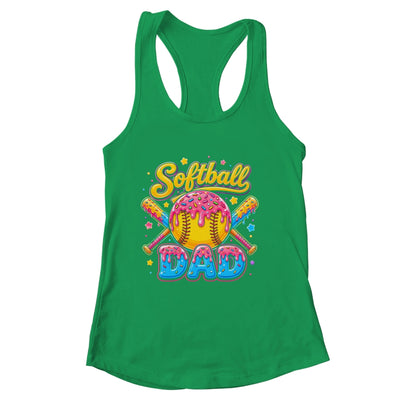 Retro Ice Cream Drip Softball Dad Game Day Dad Father'S Day Shirt & Tank Top | siriusteestore