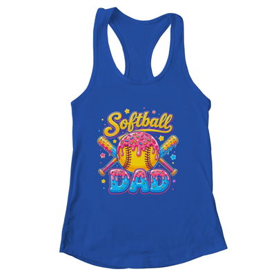 Retro Ice Cream Drip Softball Dad Game Day Dad Father'S Day Shirt & Tank Top | siriusteestore