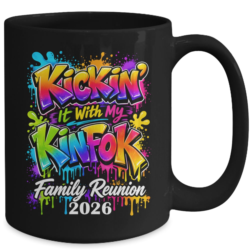 Retro Kickin It With My Kinfolk Family Reunion 2026 Matching Mug | siriusteestore