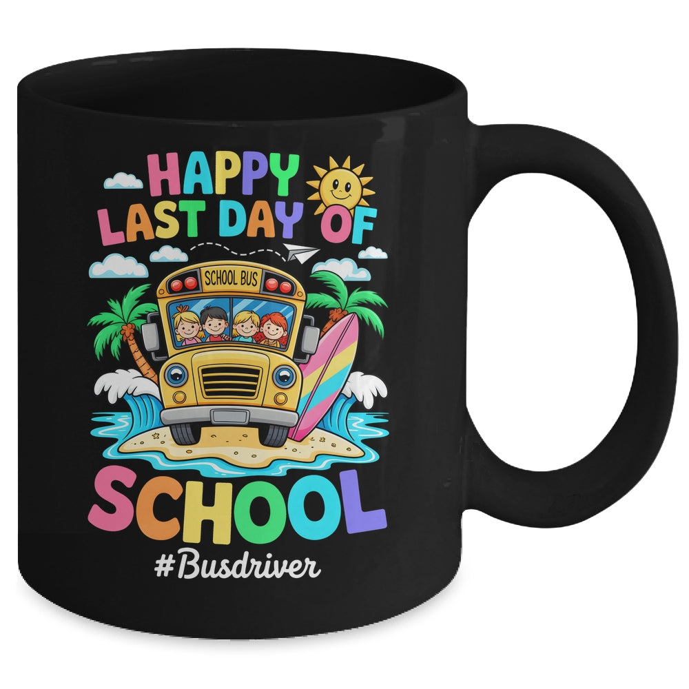 Retro Last Day Of School End Of School Bus Driver We Out Mug | siriusteestore