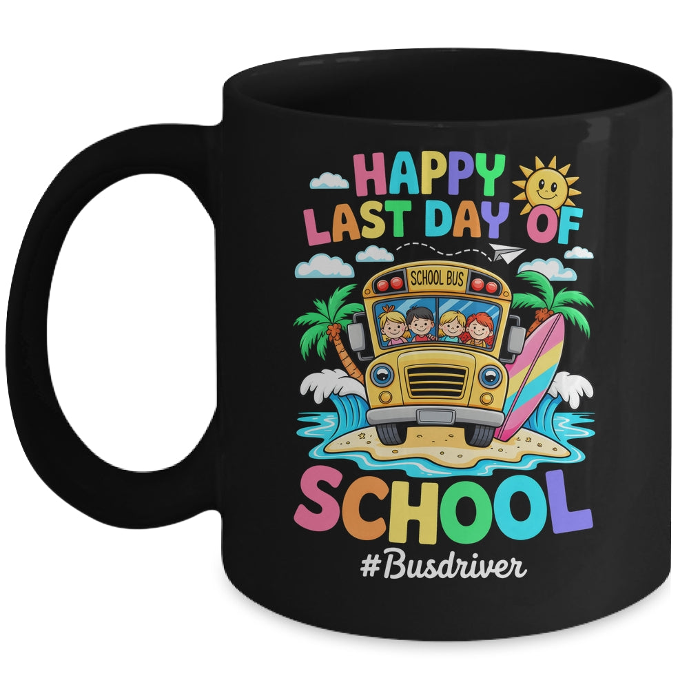 Retro Last Day Of School End Of School Bus Driver We Out Mug | siriusteestore