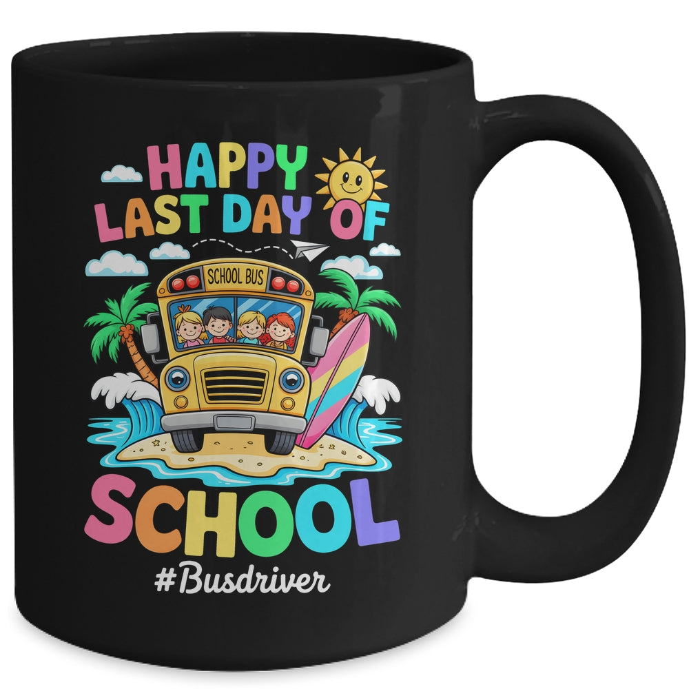 Retro Last Day Of School End Of School Bus Driver We Out Mug | siriusteestore