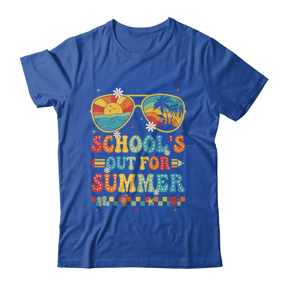 Retro Last Day Of School's Out For Summer Teacher Boys Girls Shirt & Tank Top | siriusteestore