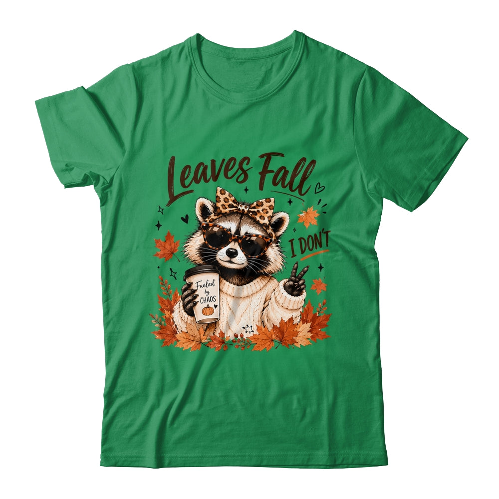 Retro Leaves Fall I Don't Funny Raccoon Autumn Pumpkin Spice Shirt & Sweatshirt | siriusteestore