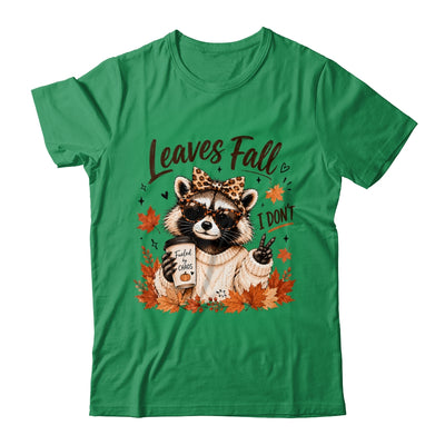 Retro Leaves Fall I Don't Funny Raccoon Autumn Pumpkin Spice Shirt & Sweatshirt | siriusteestore