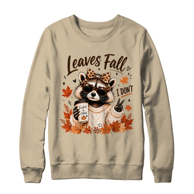 Retro Leaves Fall I Don't Funny Raccoon Autumn Pumpkin Spice Shirt & Sweatshirt | siriusteestore