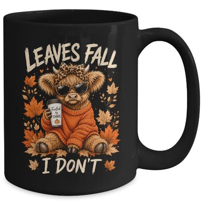 Retro Leaves Fall I Don't Western Highland Cow Farm Autumn Mug | siriusteestore