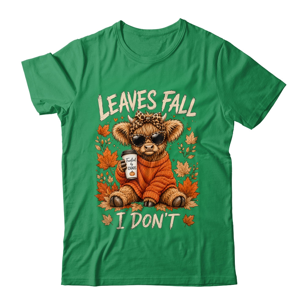 Retro Leaves Fall I Don't Western Highland Cow Farm Autumn Shirt & Sweatshirt | siriusteestore
