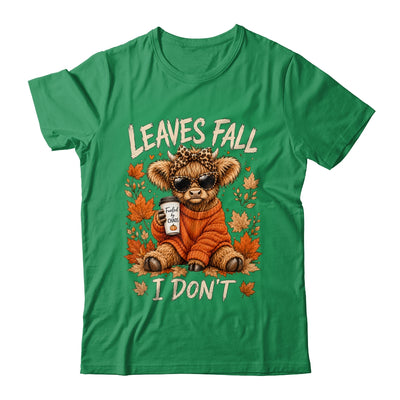 Retro Leaves Fall I Don't Western Highland Cow Farm Autumn Shirt & Sweatshirt | siriusteestore