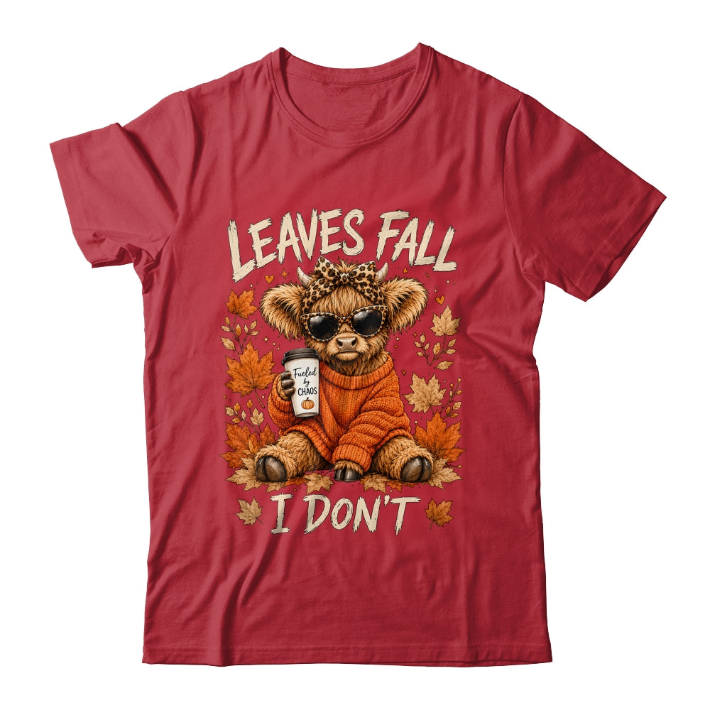 Retro Leaves Fall I Don't Western Highland Cow Farm Autumn Shirt & Sweatshirt | siriusteestore