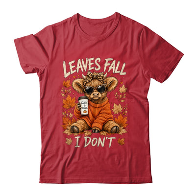 Retro Leaves Fall I Don't Western Highland Cow Farm Autumn Shirt & Sweatshirt | siriusteestore