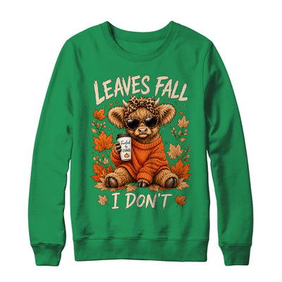 Retro Leaves Fall I Don't Western Highland Cow Farm Autumn Shirt & Sweatshirt | siriusteestore