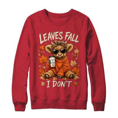 Retro Leaves Fall I Don't Western Highland Cow Farm Autumn Shirt & Sweatshirt | siriusteestore
