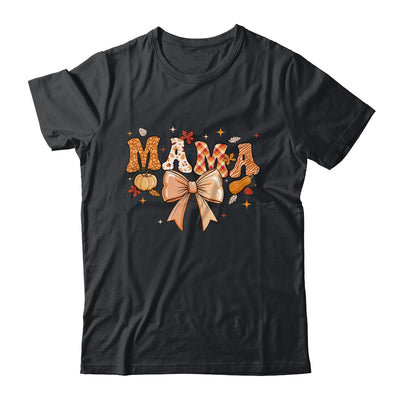 Retro Mama Coquette Bows Leopard Mom Fall Thanksgiving Women Shirt & Sweatshirt | siriusteestore