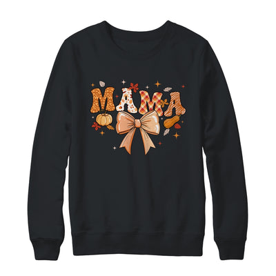 Retro Mama Coquette Bows Leopard Mom Fall Thanksgiving Women Shirt & Sweatshirt | siriusteestore