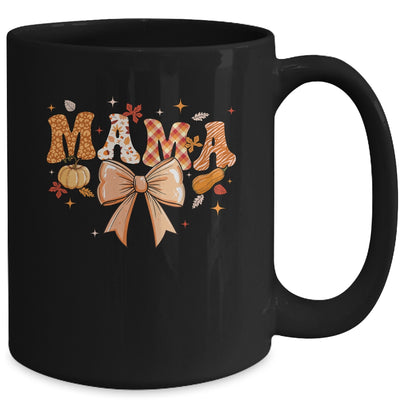 Retro Mama Coquette Bows Leopard Mom Fall Thanksgiving Women Mug | siriusteestore