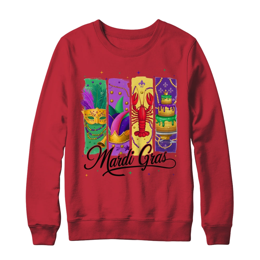 Retro Mardi Gras Carnival King Cake Crawfish Louisiana Shirt & Sweatshirt | siriusteestore