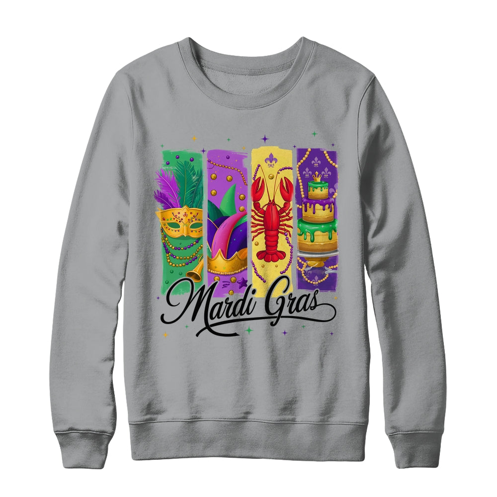 Retro Mardi Gras Carnival King Cake Crawfish Louisiana Shirt & Sweatshirt | siriusteestore