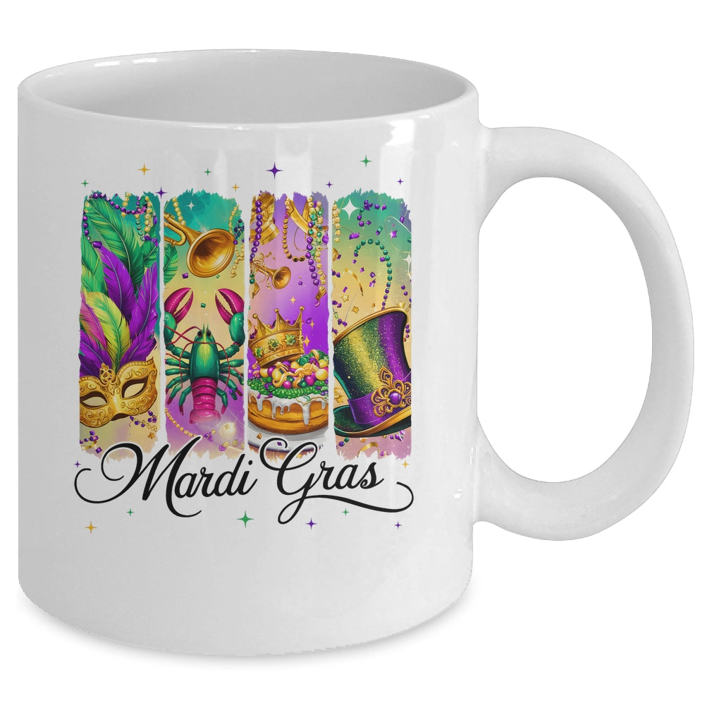 Retro Mardi Gras Coquette King Cake Louisiana Crawfish Mug | siriusteestore
