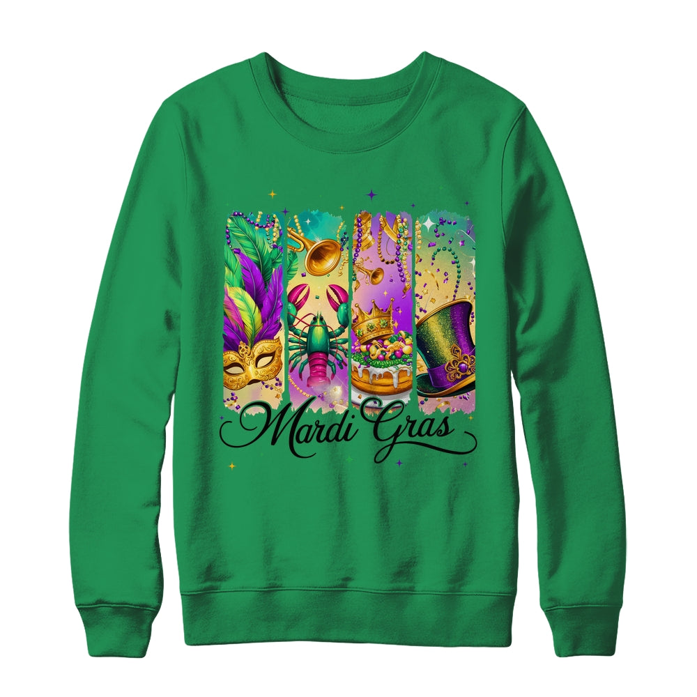 Retro Mardi Gras Coquette King Cake Louisiana Crawfish Shirt & Sweatshirt | siriusteestore