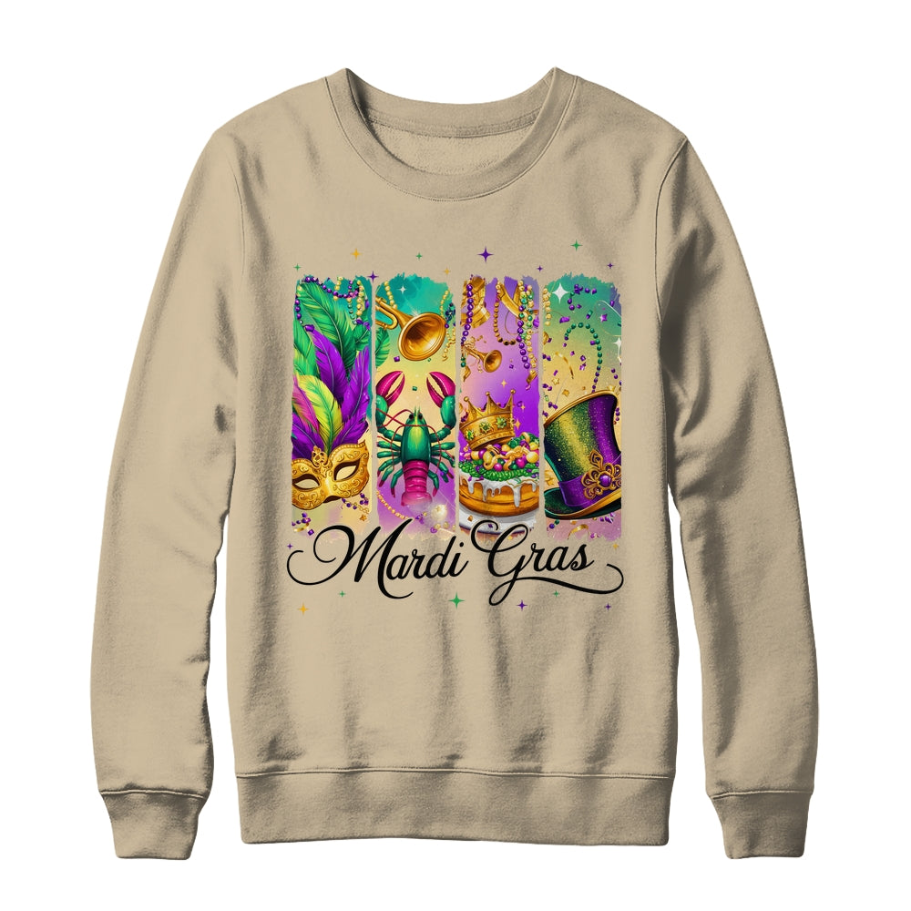 Retro Mardi Gras Coquette King Cake Louisiana Crawfish Shirt & Sweatshirt | siriusteestore