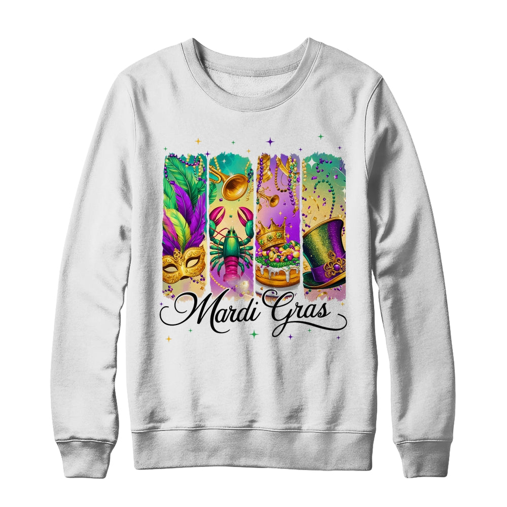 Retro Mardi Gras Coquette King Cake Louisiana Crawfish Shirt & Sweatshirt | siriusteestore