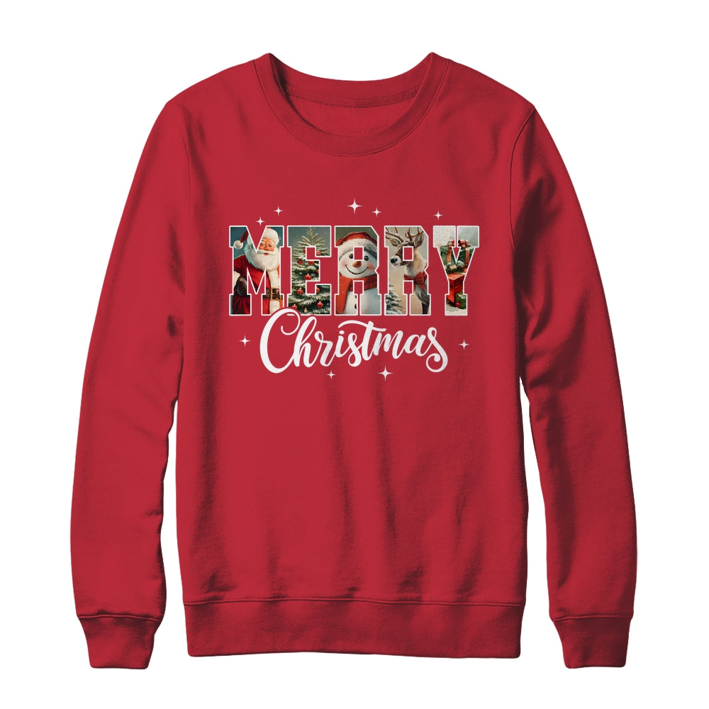 Retro Merry Christmas Vintage Santa Claus Women Girls Shirt & Sweatshirt | siriusteestore