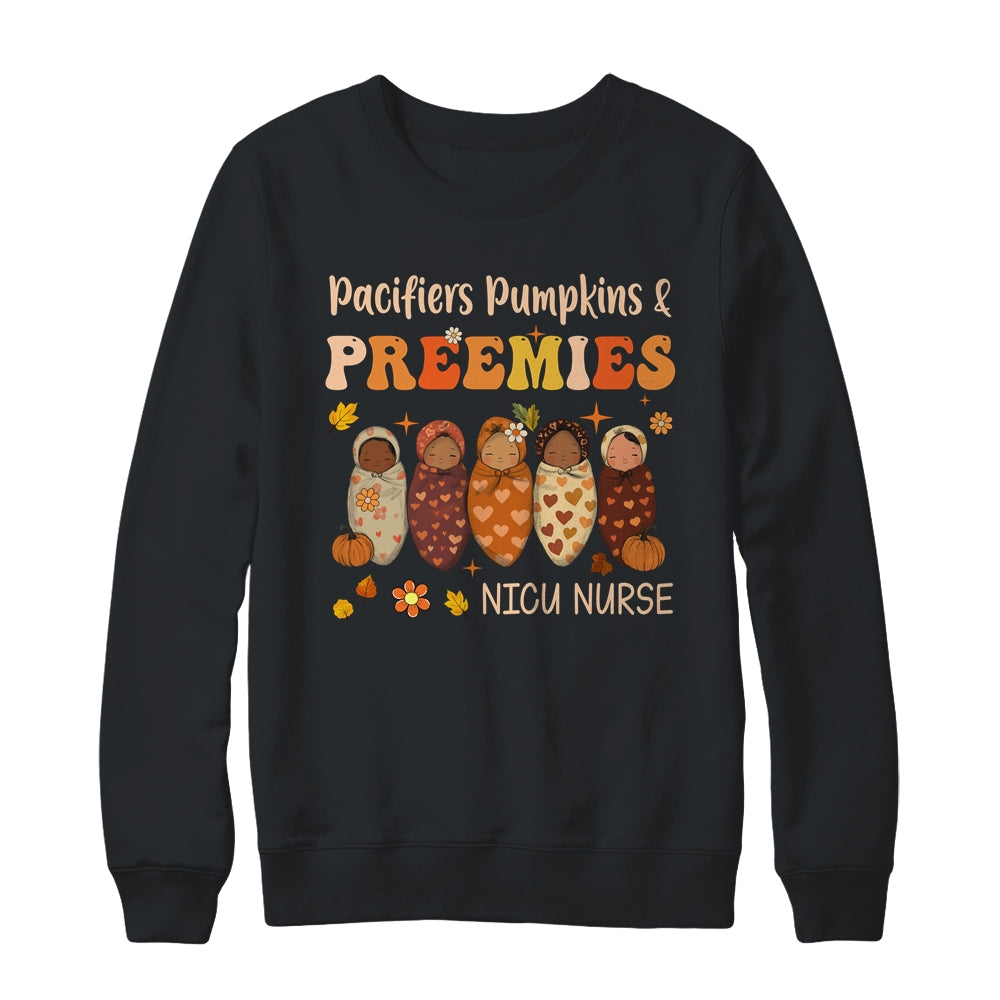 Retro Pacifiers Pumpkins Preemies Fall NICU Nurse Halloween Shirt & Sweatshirt | siriusteestore